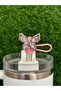 Stone Butterfly Thermos Straw Cover/Butterfly Straw Ornament/Straw Stopper/Shiny Butterfly Straw Case - 5