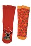 Christmas Themed 2-Piece Cotton Towel Socks Soft Christmas Patterned Red Orange Socks Set in Special Gift Pouch - 8