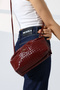 Women's Burgundy Knitted Textured Leather Shoulder and Crossbody Bag – Casual & Stylish Combination Bag - 5