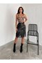 Style Asymmetrical Knee Length Tassels Back Zipper Inside Fleece-Lined High Waist Faux Leather Skirt - 3