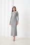 Maxi Boy Half Placket Button Polo Neck Knitwear Dress Aw25El0024