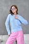 Basic Lace-Like Knit Sleeve Detailed Crew Neck Knitwear Sweater Aw25Kz0090