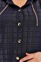 Women's Plus Size Quilted Seasonal Battal Mother High Quality Navy Blue Coat - 2