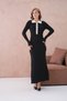 Maxi Boy Half Placket Button Polo Neck Knitwear Dress Aw25El0024 - 6