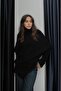 Black Asymmetrical Cut Fisherman Sweater - 3