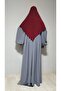 Short Length Sandy Souffle Khimar Ready Made Hijab Scarf Burgundy - 2