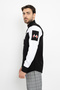 Black White Paneled Cook Chef Jacket Cook Uniform (Chef Jacket) Staff Clothing - 3