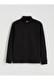 Black Half Turtleneck Basic Boys' T-Shirt - 2