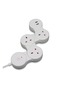 Adjustable 4-Ports UK Power Strip Extension Cord with 2 USB Ports 1.8m White - 2
