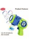 Electric Technology Bubble Gun for Kids with LED Light & 70ml Tank, Automatic Blue Bubble Toy - 6