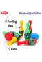 Plastic Bowling Game Set with 6 Pins & 2 Balls – Indoor/Outdoor Play for Kids 3+ - 4