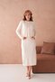 Women's Crew Neck Button Detail Textured Jacket Dress Two-Piece Knitwear Set - 2
