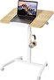 ETHU Portable Mobile Standing Desk, 0–90° Tilt & 76–110cm Height Adjustable, Rolling Podium Sta