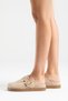 Women's Genuine Leather Daily Slippers 6333 Beige Suede - 2