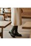 Khaki Matte Leather Buckle Women's Boots - 2