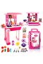 Kitchen Set for Girls – 24-Piece Pretend Cooking Suitcase Trolley for Kids 3+