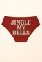 Red and White Christmas Themed Women's Slip Panties, Metallic Lettering Printed , Fun Underwear
