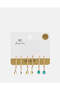 Women Gold Embellished Earring Set (3 Pairs) - 2