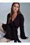 61002 Double-Breasted Belted Wool Blend Knitwear Cardigan-Dark Brown