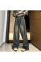 Blue Vintage Three Lines Baggy Jeans - 2
