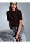 10703 Crew Neck Sequin Glitter Knitwear Sweater-Brown