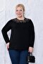Plus Size Collar Tulle Floral Detailed Blouse - 4