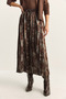 Women's Brown Shiny Wrinkle Effect Long Skirt De251110 60283839 - 6