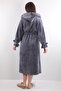 Women's 100% Bamboo Hooded Embroidered Long Dressing Gown – Extra Soft, Belted, with Pockets - 3