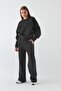 Unisex Oversized Tracksuit Set Basic Smoked – Crew Neck, Wide Legs, 3 Thread Fleece-Lined Fleece - 3