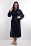 Women's 100% Bamboo Hooded Embroidered Long Dressing Gown – Extra Soft, Belted, with Pockets