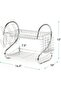 2-Tier Multi-Functional Dish Drying Rack with Utensil & Cup Holder, Drain Board, Chrome - 5