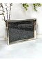 Glitter Glass Tray-Silver Frame 45/32 cm Tkebt Single Color