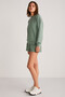 Mai̇si̇e Women's Scuba Fabric Extremely Soft Round Neck Ov Oversized Int Green Sweatshirt - 4