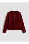 Modest Burgundy Crew Neck Women's Knitwear Sweater - 5