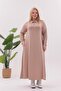 Plus Size Striped Detail Polo Neck Dress - 2