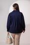 1212089 Plus Size Pleated Detail Women's Blouse Navy Blue - 7