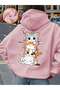Graphic Printed Hooded Sweatshirt – Long Sleeve, Comfortable Loose Fit