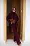 Women's Premium Soft-Textured With Scarf Braided Knit Pants Set - 6