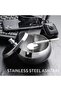 Windproof Stainless Steel Ashtray with Lid and Cigarette Holder (Chrome, Large) - 2