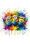 Unisex Minions Printed Children's Swaetshirt Printed Hooded 3 Thread Raised - 4