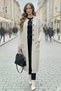 Patterned Long Knit Cardigan with Pockets R4278 Stone Color