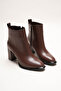 Women's Black Thick Heeled Zippered Winter Boots & Faux Leather Ankle Bootie Julian - 3