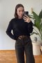 New Model Boat Neck Knitwear Blouse - Black