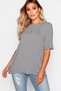 Women's Relax Fit, Stylish Design Short Sleeve Top T-Shirt with Slit Detail on the Back - K9 241 - 2