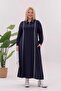 Plus Size Striped Detail Polo Neck Dress - 6
