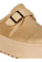 Buckle Strap Flatform Booties Beige - 6