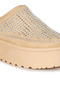 Women Beige Rhinestones Embellished Platform Classic Slip-On - 6