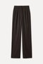 Women's Brown Wide Leg Pleated Trousers - 5