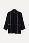 Women's Navy Blue Shawl Collar Ribbed Cardigan - 7
