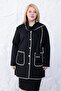 Plus Size Scarf Detailed Cardigan with Pockets - 7